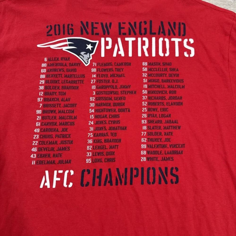 New England Patriots Shirt 2016 AFC Champions NFL Pro Line Fanatics Red Men's XL